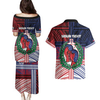 Personalised Samoa Boxing Couples Matching Puletasi and Hawaiian Shirt Samoan Boxer Funny Style DT05 - Polynesian Pride