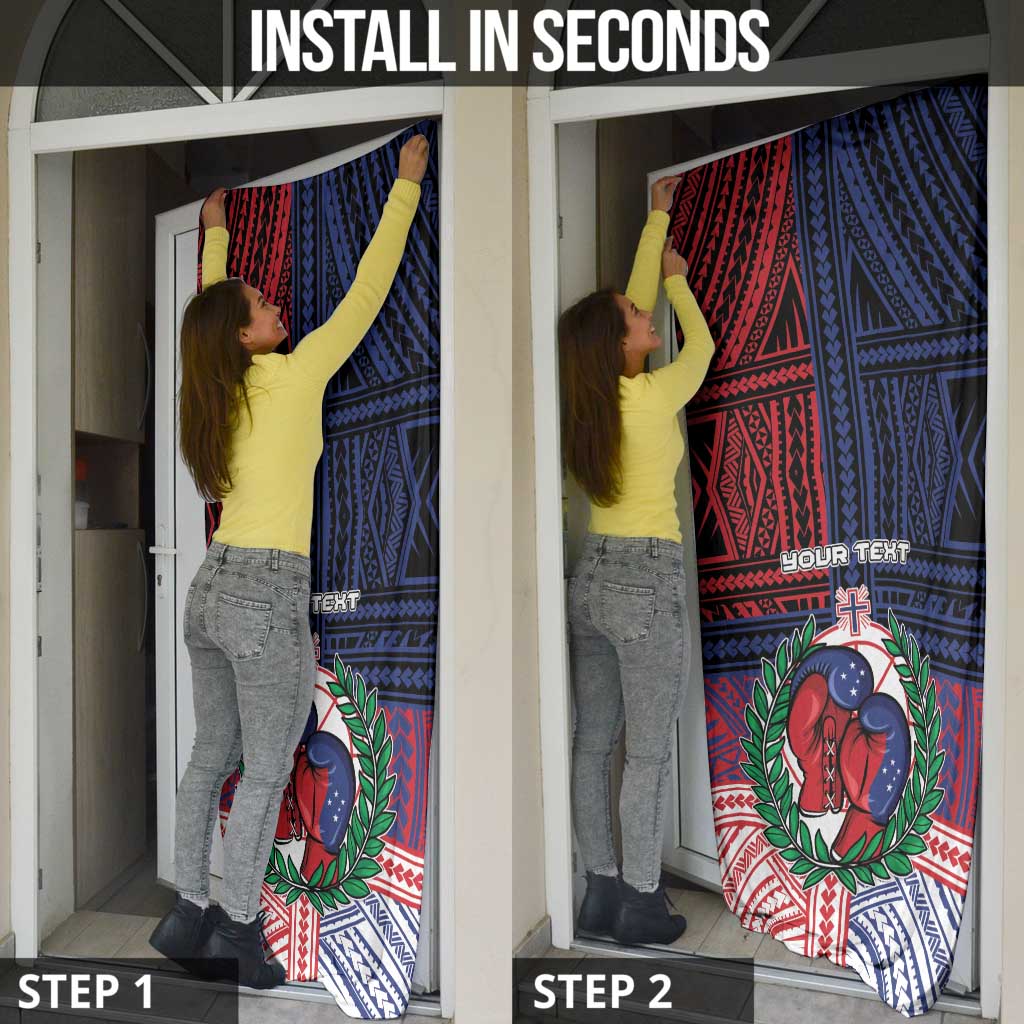 Personalised Samoa Boxing Door Cover Samoan Boxer Funny Style - Polynesian Pride