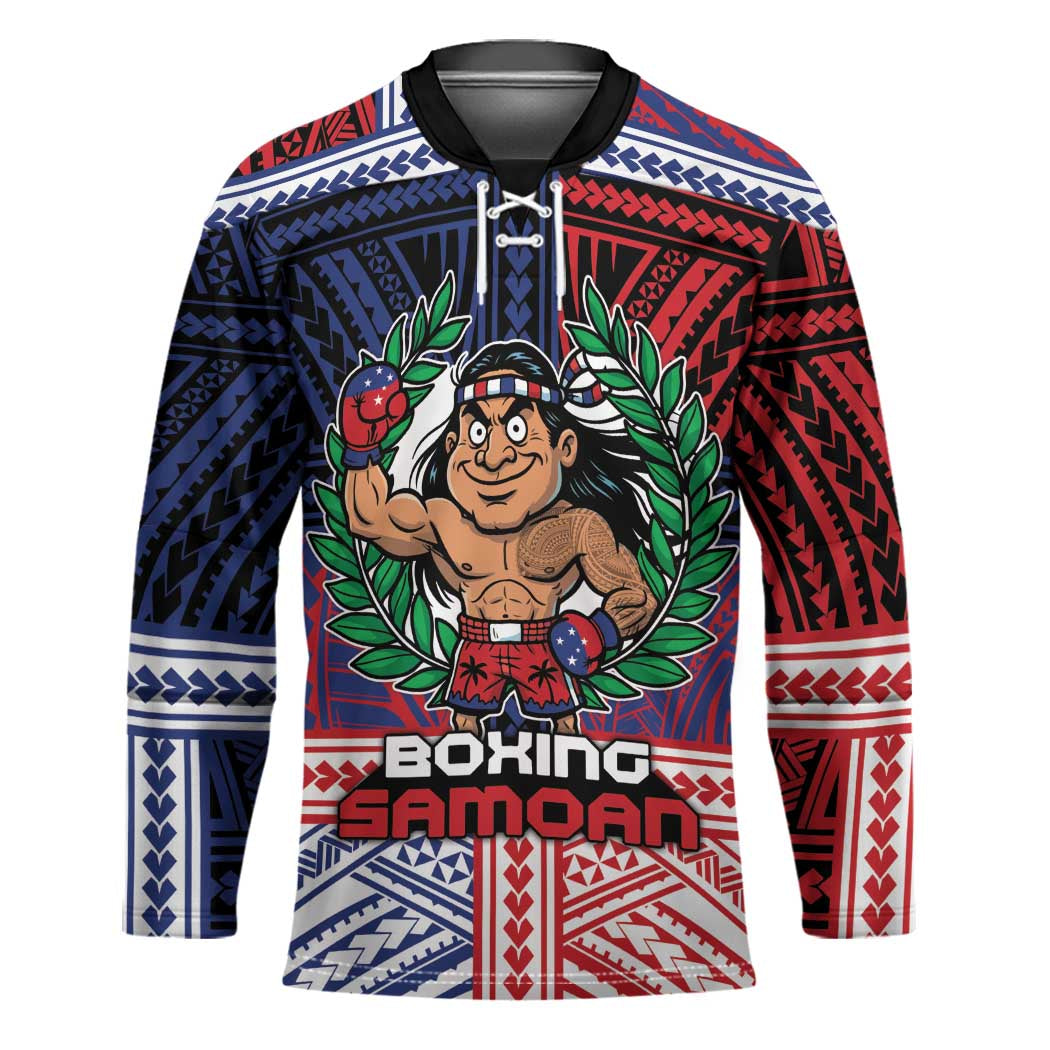 Personalised Samoa Boxing Hockey Jersey Samoan Boxer Funny Style - Polynesian Pride