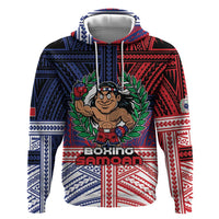 Personalised Samoa Boxing Hoodie Samoan Boxer Funny Style DT05 Pullover Hoodie Red - Polynesian Pride