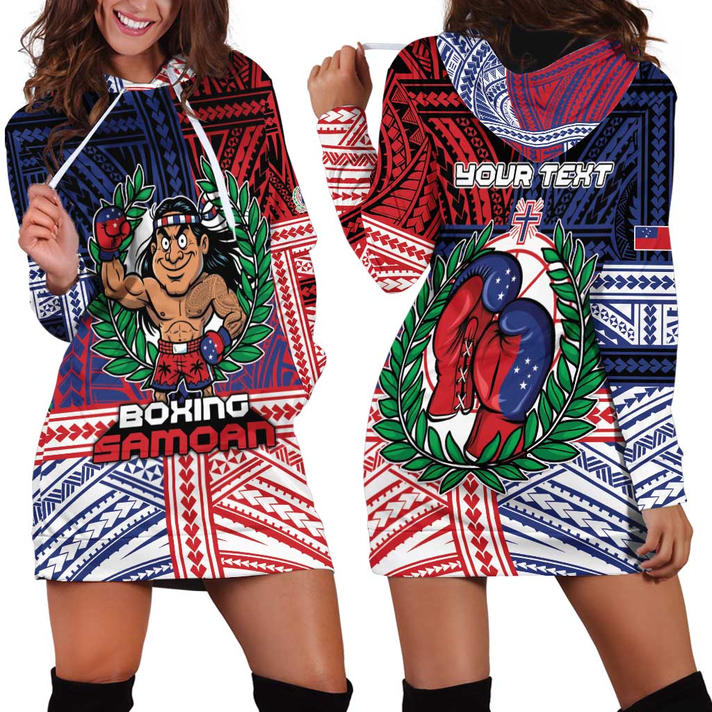 Personalised Samoa Boxing Hoodie Dress Samoan Boxer Funny Style DT05 - Polynesian Pride