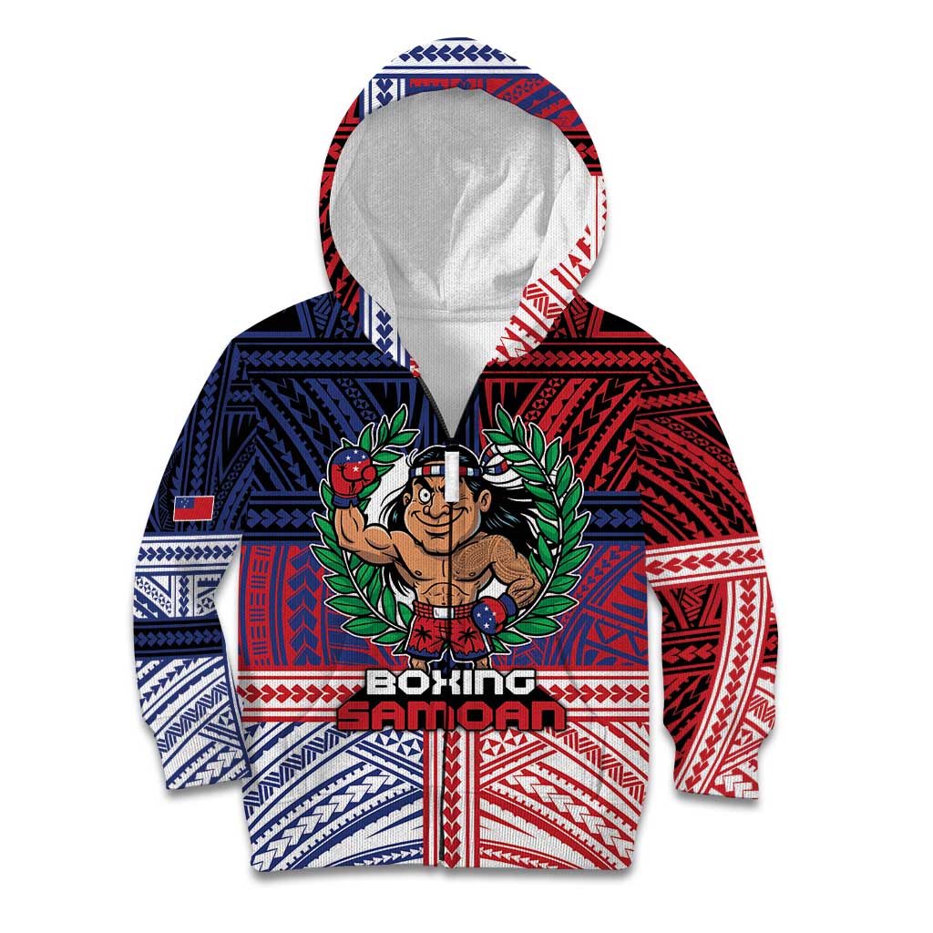 Personalised Samoa Boxing Kid Hoodie Samoan Boxer Funny Style - Polynesian Pride