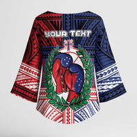 Personalised Samoa Boxing Kimono Sleeve Blouse Samoan Boxer Funny Style DT05 - Polynesian Pride