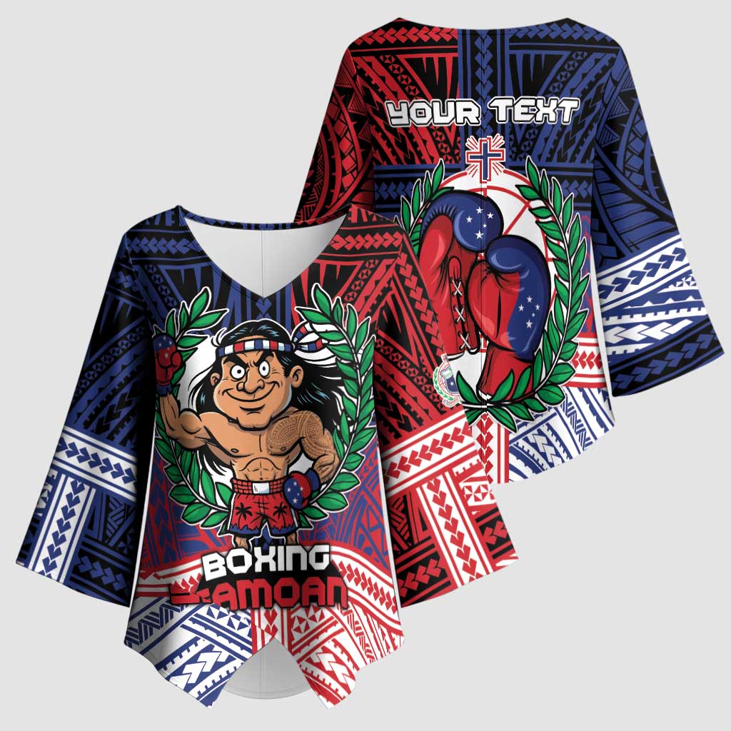 Personalised Samoa Boxing Kimono Sleeve Blouse Samoan Boxer Funny Style DT05 - Polynesian Pride