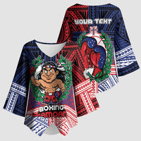 Personalised Samoa Boxing Kimono Sleeve Blouse Samoan Boxer Funny Style DT05 - Polynesian Pride