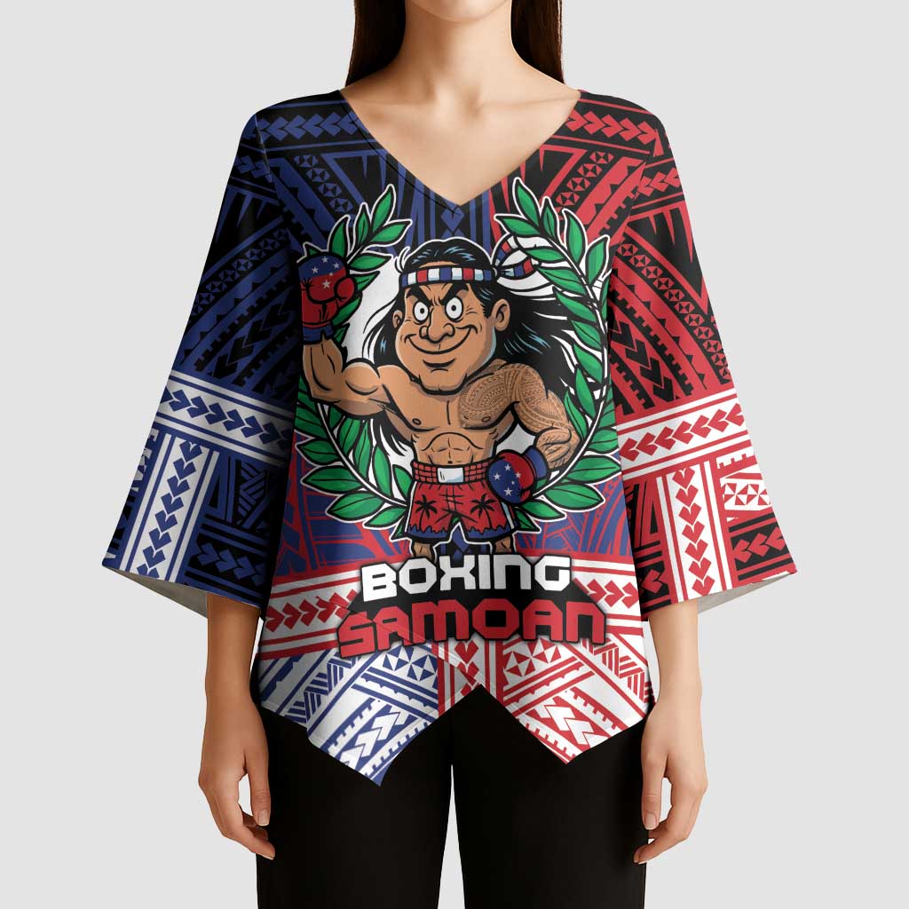 Personalised Samoa Boxing Kimono Sleeve Blouse Samoan Boxer Funny Style DT05 - Polynesian Pride