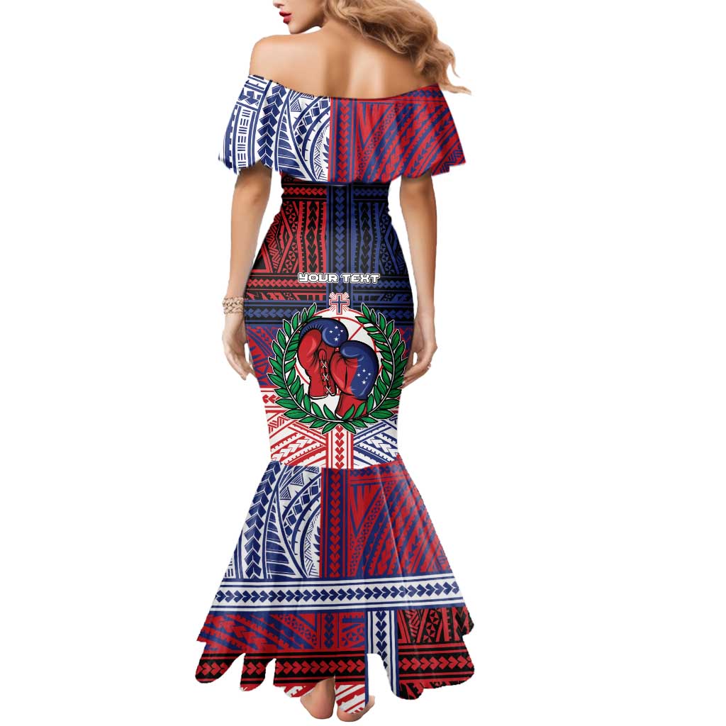 Personalised Samoa Boxing Mermaid Dress Samoan Boxer Funny Style DT05 - Polynesian Pride