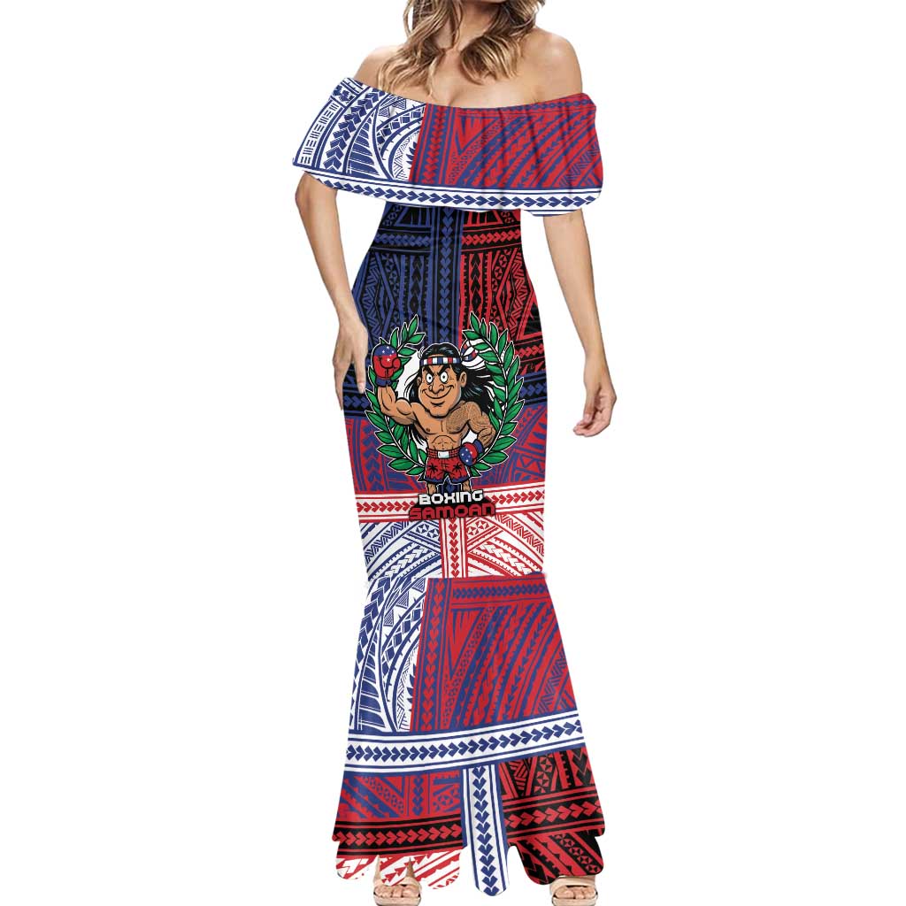 Personalised Samoa Boxing Mermaid Dress Samoan Boxer Funny Style DT05 - Polynesian Pride