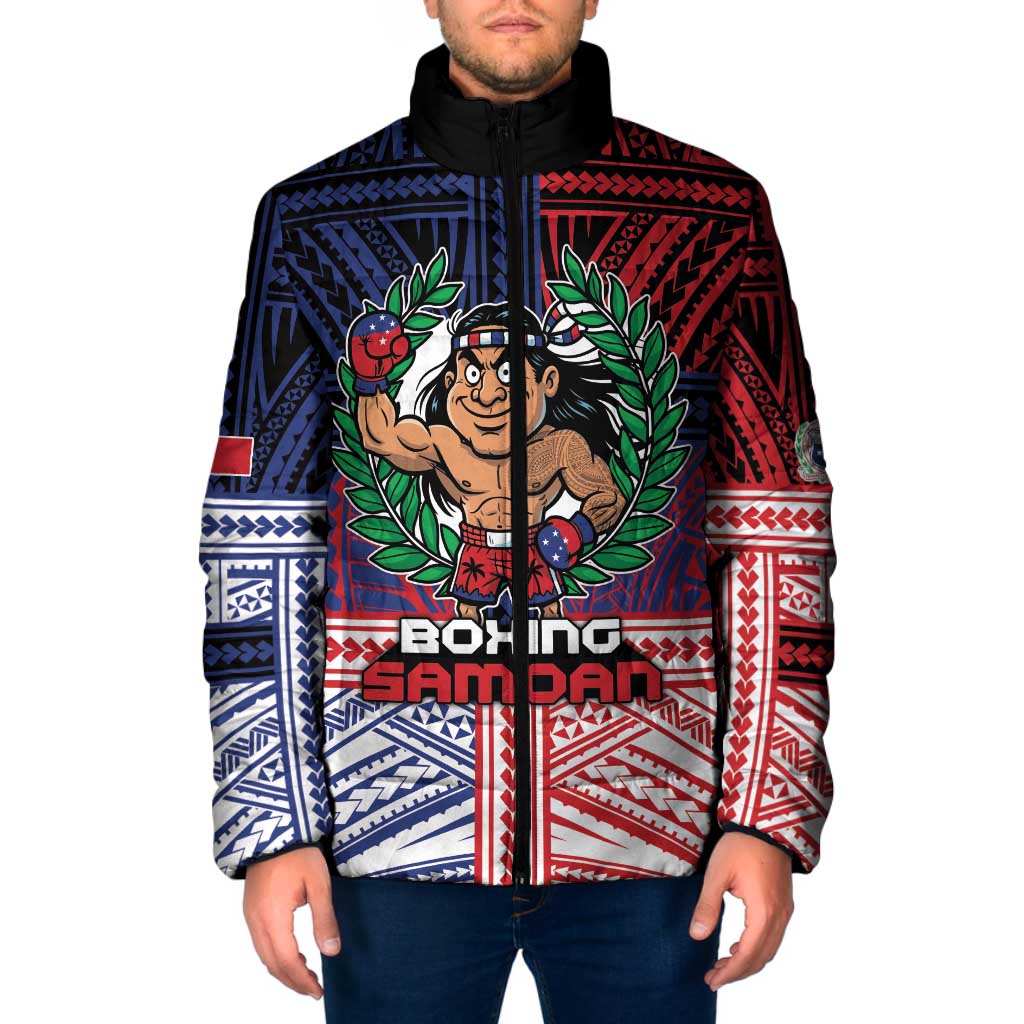 Personalised Samoa Boxing Padded Jacket Samoan Boxer Funny Style DT05 Men Red - Polynesian Pride