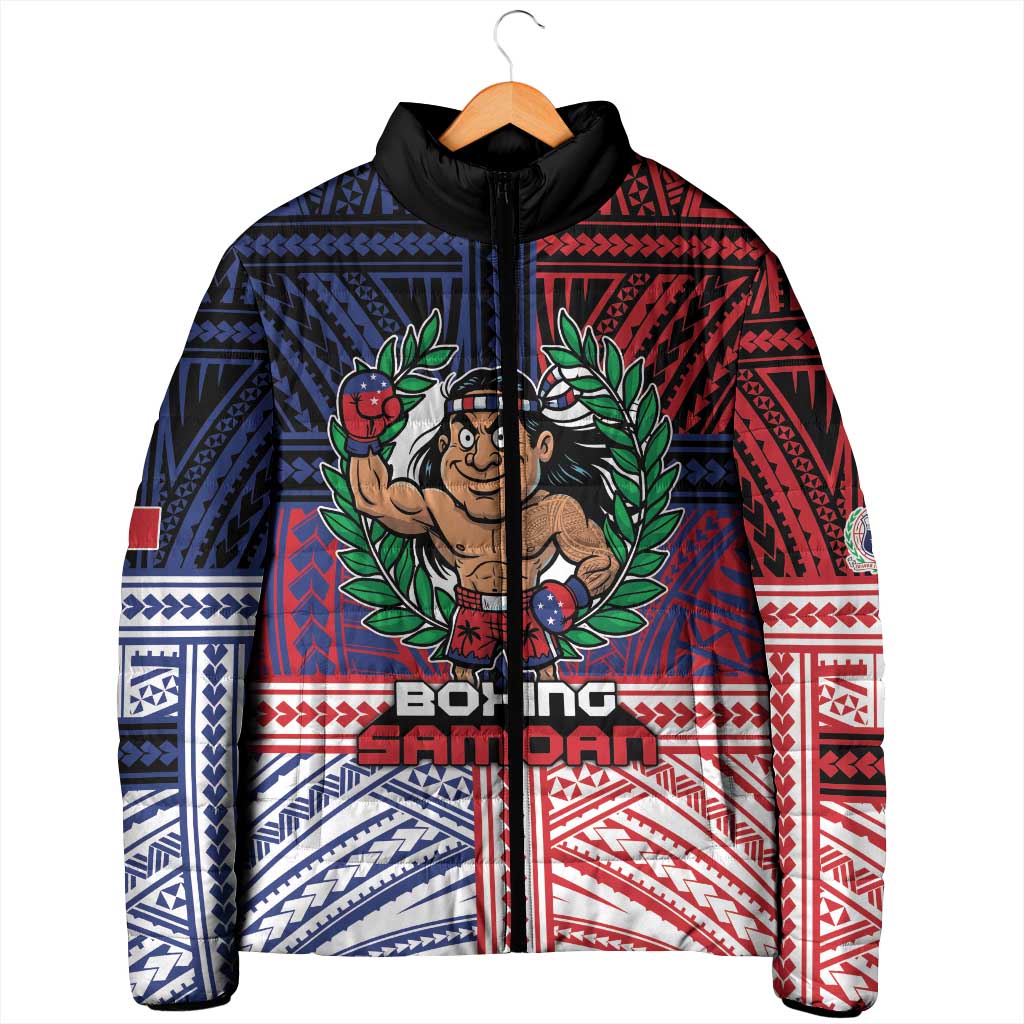 Personalised Samoa Boxing Padded Jacket Samoan Boxer Funny Style DT05 - Polynesian Pride