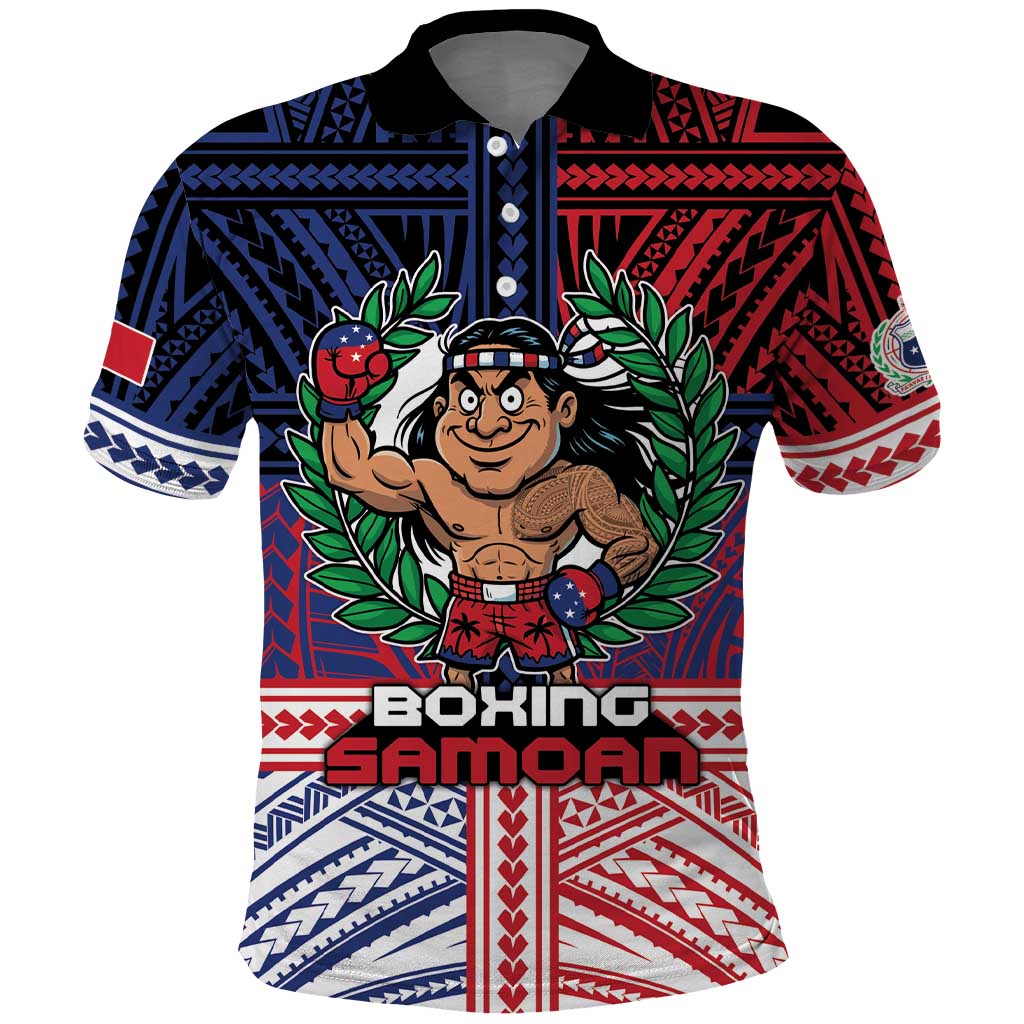 Personalised Samoa Boxing Polo Shirt Samoan Boxer Funny Style DT05 Red - Polynesian Pride