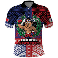 Personalised Samoa Boxing Polo Shirt Samoan Boxer Funny Style DT05 Red - Polynesian Pride