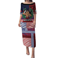 Personalised Samoa Boxing Puletasi Samoan Boxer Funny Style DT05 Long Dress Red - Polynesian Pride