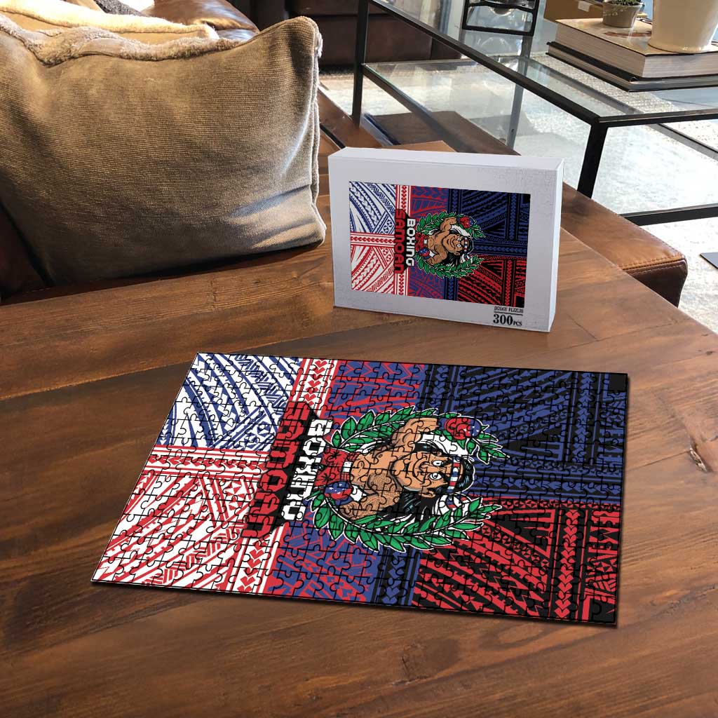 Samoa Boxing Puzzle Samoan Boxer Funny Style DT05 - Polynesian Pride