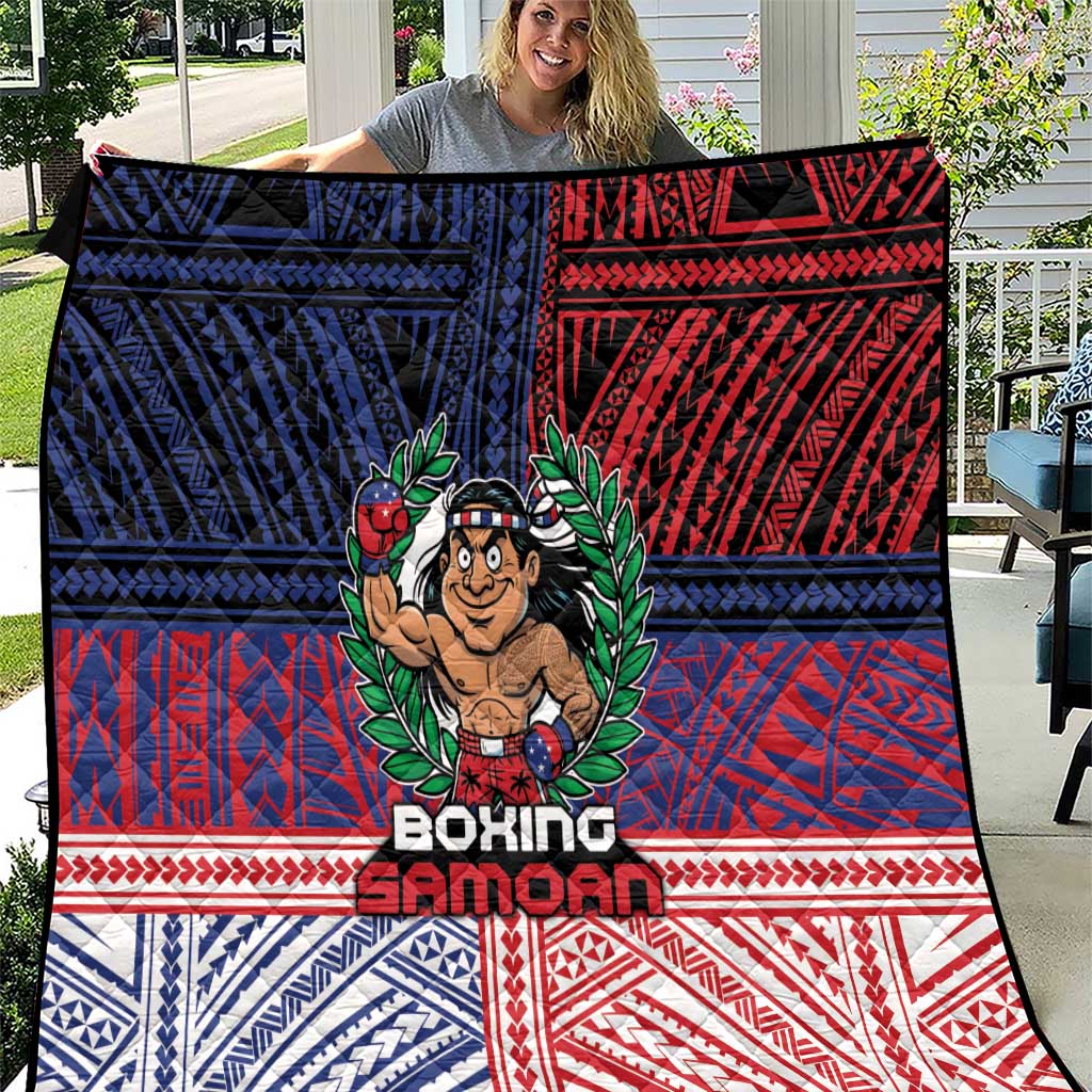 Samoa Boxing Quilt Samoan Boxer Funny Style - Polynesian Pride