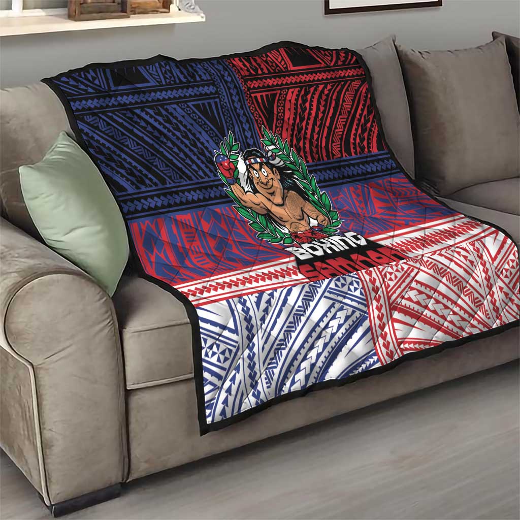 Samoa Boxing Quilt Samoan Boxer Funny Style - Polynesian Pride