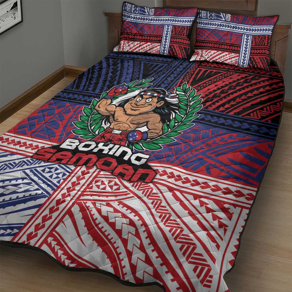 Samoa Boxing Quilt Bed Set Samoan Boxer Funny Style - Polynesian Pride