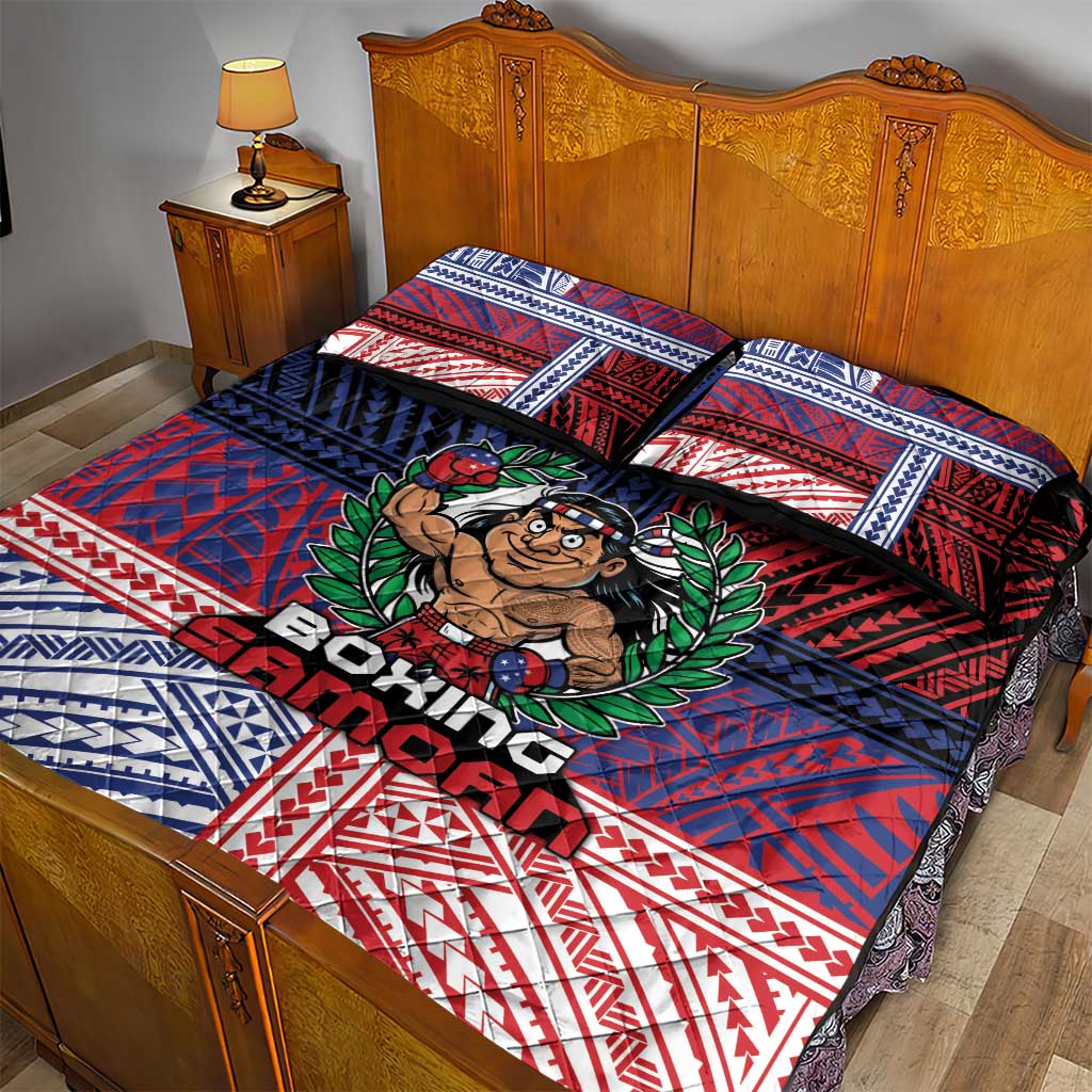 Samoa Boxing Quilt Bed Set Samoan Boxer Funny Style - Polynesian Pride