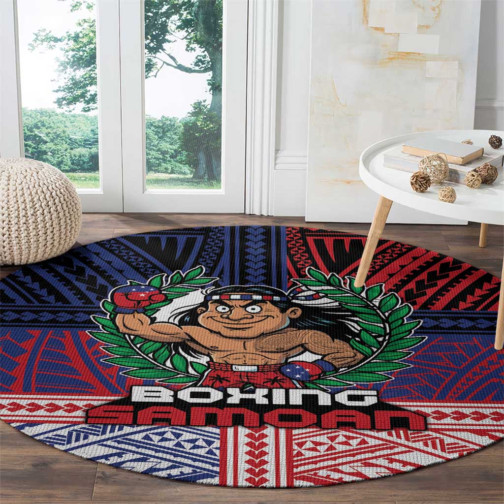 Samoa Boxing Round Carpet Samoan Boxer Funny Style - Polynesian Pride