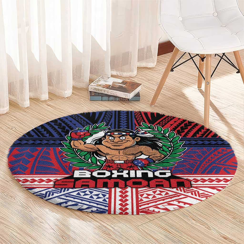 Samoa Boxing Round Carpet Samoan Boxer Funny Style - Polynesian Pride