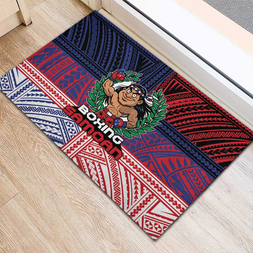 Samoa Boxing Rubber Doormat Samoan Boxer Funny Style DT05 - Polynesian Pride