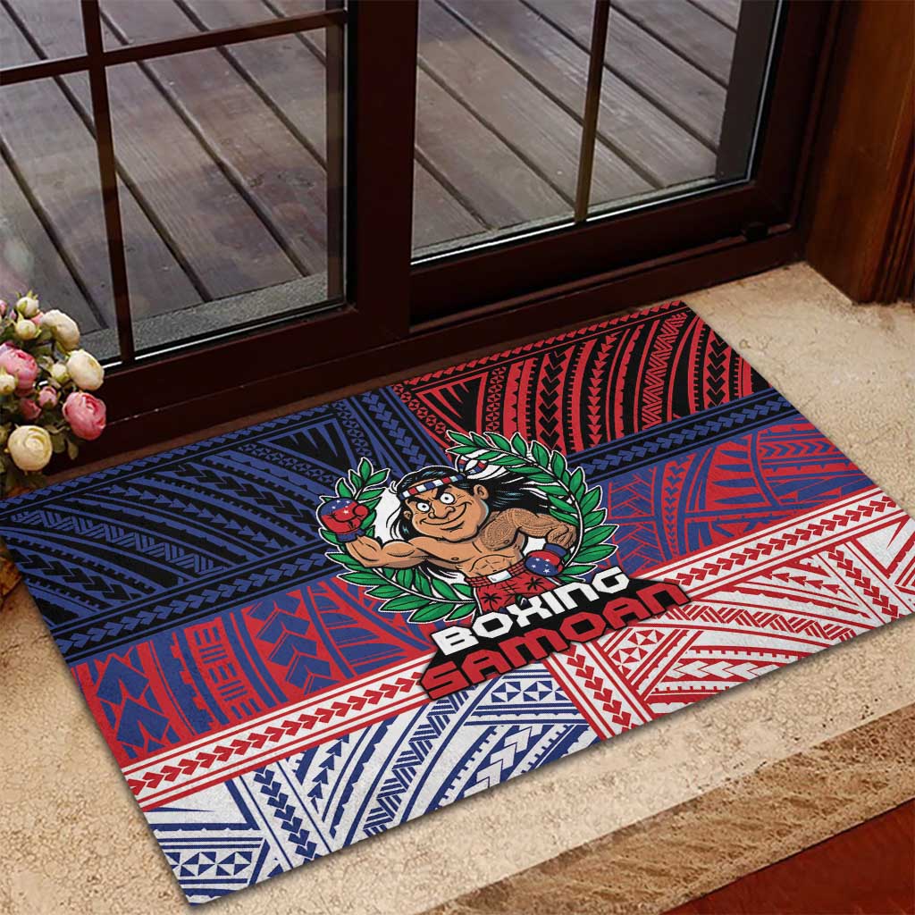 Samoa Boxing Rubber Doormat Samoan Boxer Funny Style DT05 - Polynesian Pride
