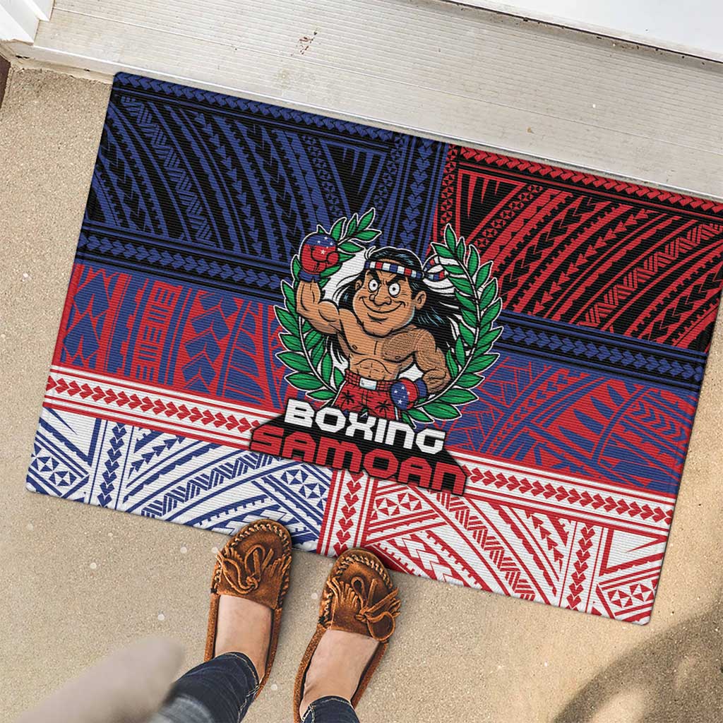 Samoa Boxing Rubber Doormat Samoan Boxer Funny Style DT05 - Polynesian Pride