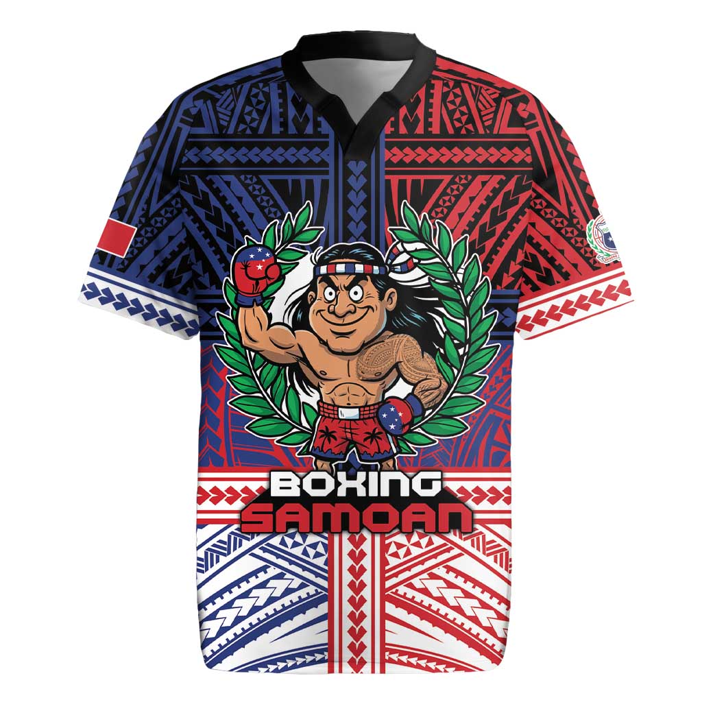 Personalised Samoa Boxing Rugby Jersey Samoan Boxer Funny Style - Polynesian Pride