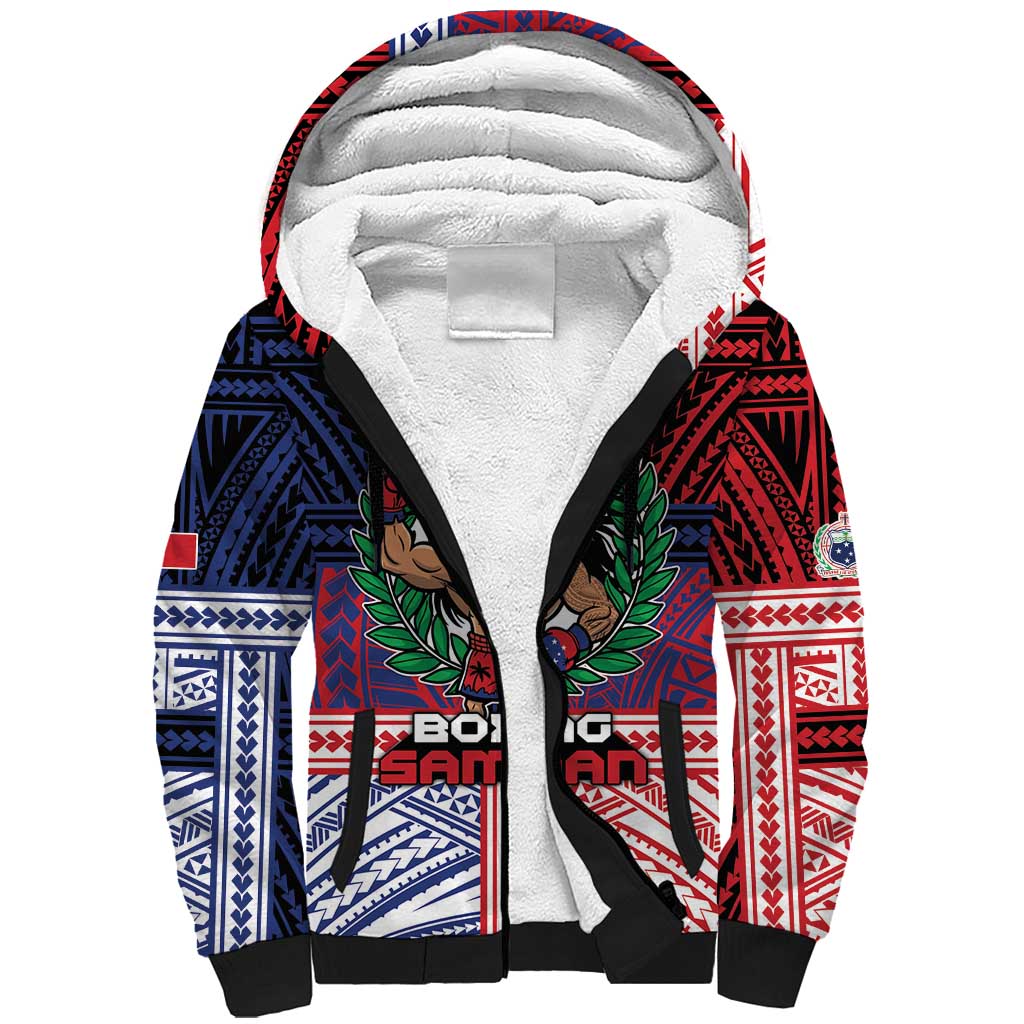 Personalised Samoa Boxing Sherpa Hoodie Samoan Boxer Funny Style - Polynesian Pride