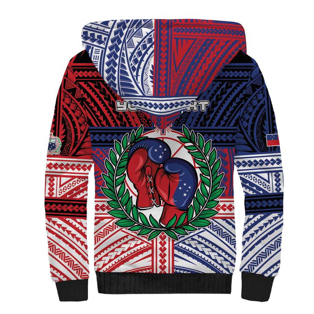 Personalised Samoa Boxing Sherpa Hoodie Samoan Boxer Funny Style - Polynesian Pride
