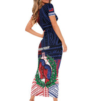 Personalised Samoa Boxing Short Sleeve Bodycon Dress Samoan Boxer Funny Style DT05 - Polynesian Pride
