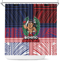 Samoa Boxing Shower Curtain Samoan Boxer Funny Style - Polynesian Pride