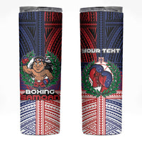 Personalised Samoa Boxing Skinny Tumbler Samoan Boxer Funny Style DT05 Red - Polynesian Pride