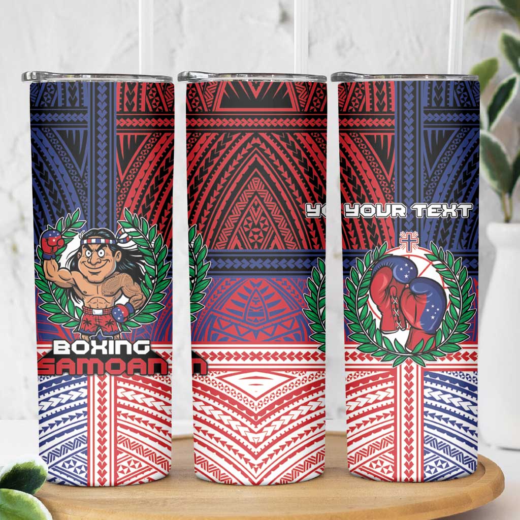 Personalised Samoa Boxing Skinny Tumbler Samoan Boxer Funny Style DT05 - Polynesian Pride