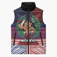 Personalised Samoa Boxing Sleeveless Puffer Jacket Samoan Boxer Funny Style DT05 Unisex Red - Polynesian Pride