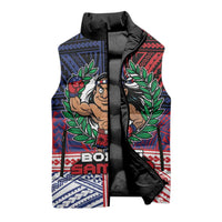 Personalised Samoa Boxing Sleeveless Puffer Jacket Samoan Boxer Funny Style DT05 - Polynesian Pride