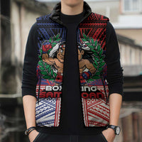 Personalised Samoa Boxing Sleeveless Puffer Jacket Samoan Boxer Funny Style DT05 - Polynesian Pride