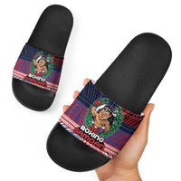 Samoa Boxing Slide Sandals Samoan Boxer Funny Style - Polynesian Pride