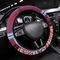 Samoa Boxing Steering Wheel Cover Samoan Boxer Funny Style DT05 Universal Fit Red - Polynesian Pride