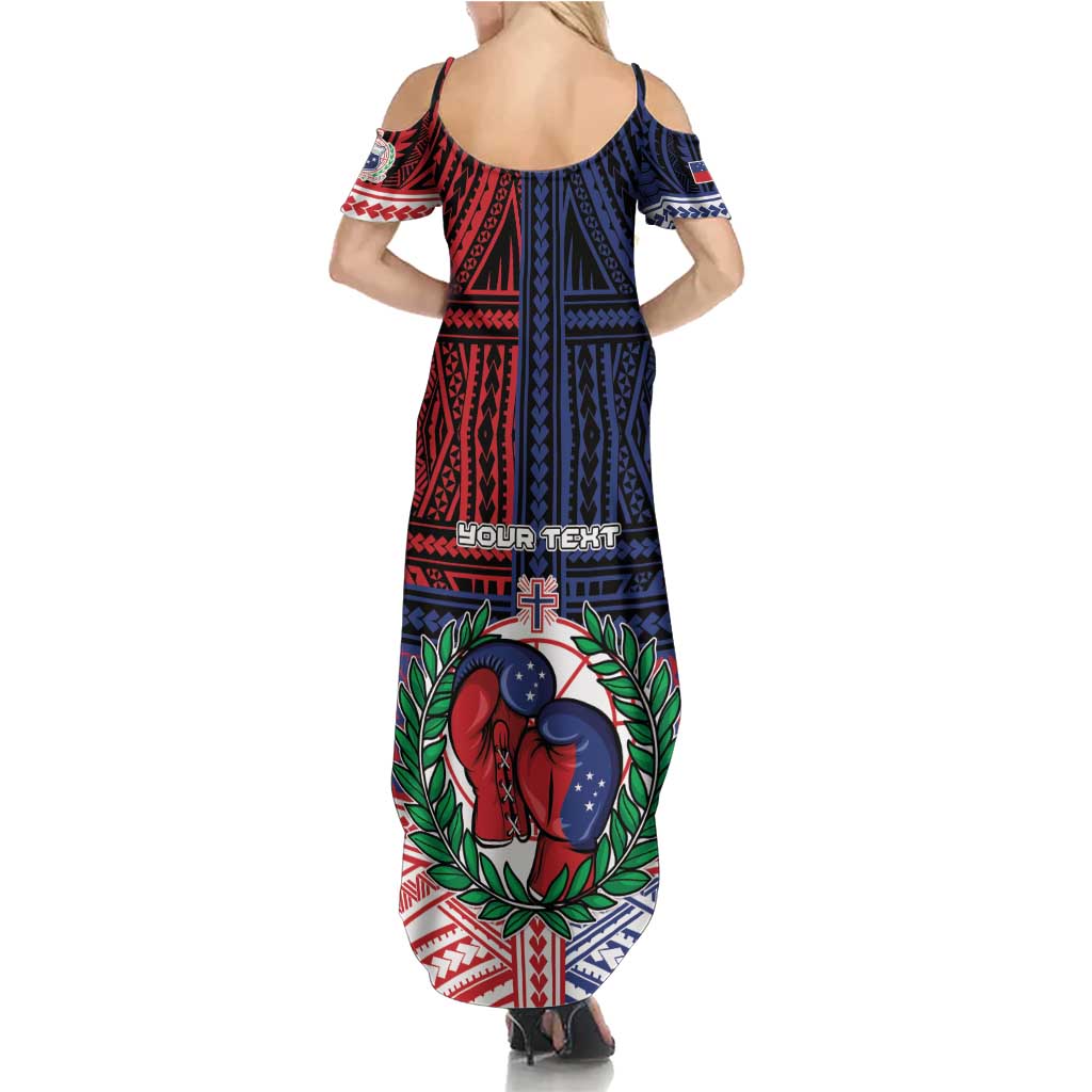 Personalised Samoa Boxing Summer Maxi Dress Samoan Boxer Funny Style - Polynesian Pride
