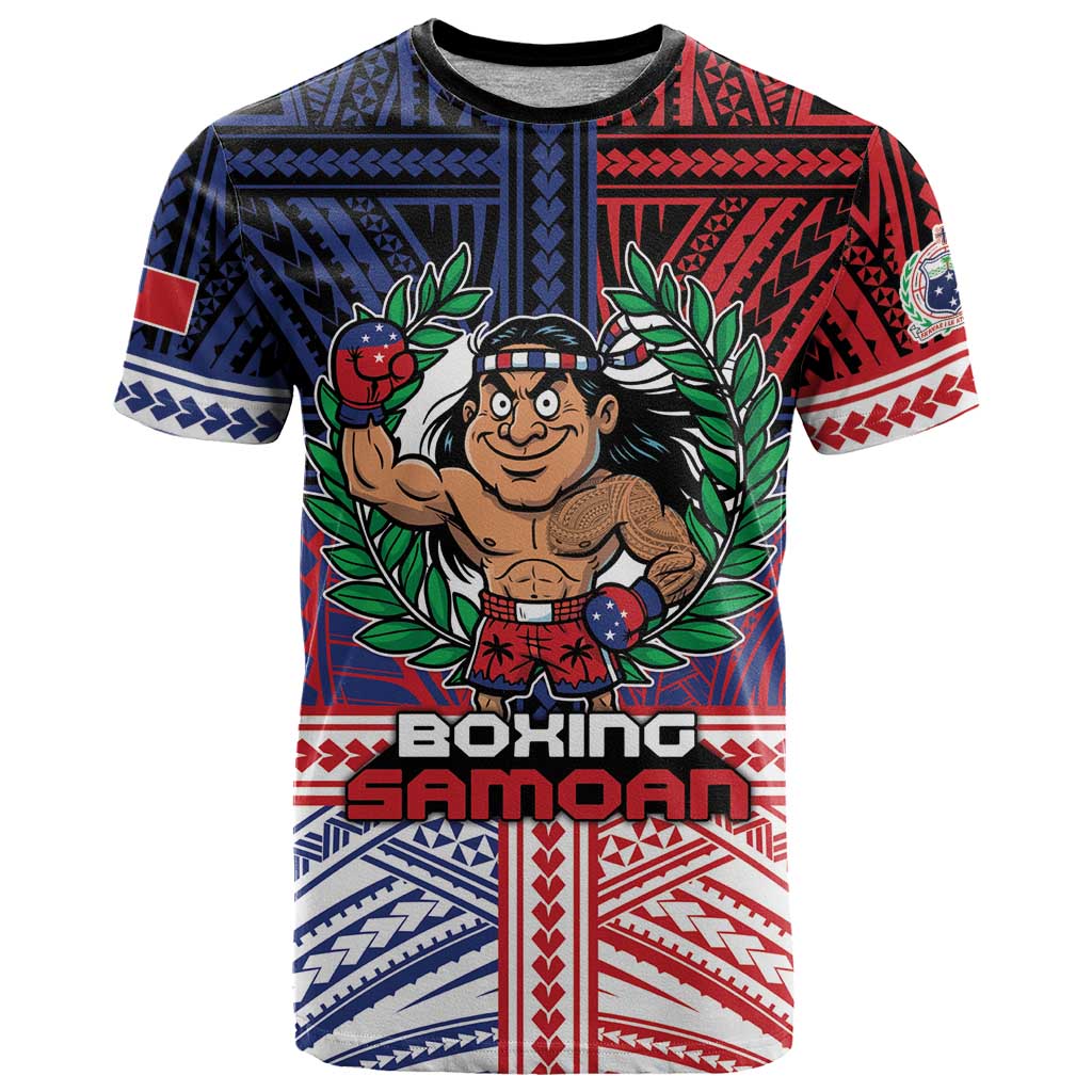 Personalised Samoa Boxing T Shirt Samoan Boxer Funny Style - Polynesian Pride