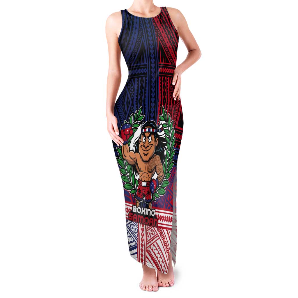 Personalised Samoa Boxing Tank Maxi Dress Samoan Boxer Funny Style - Polynesian Pride