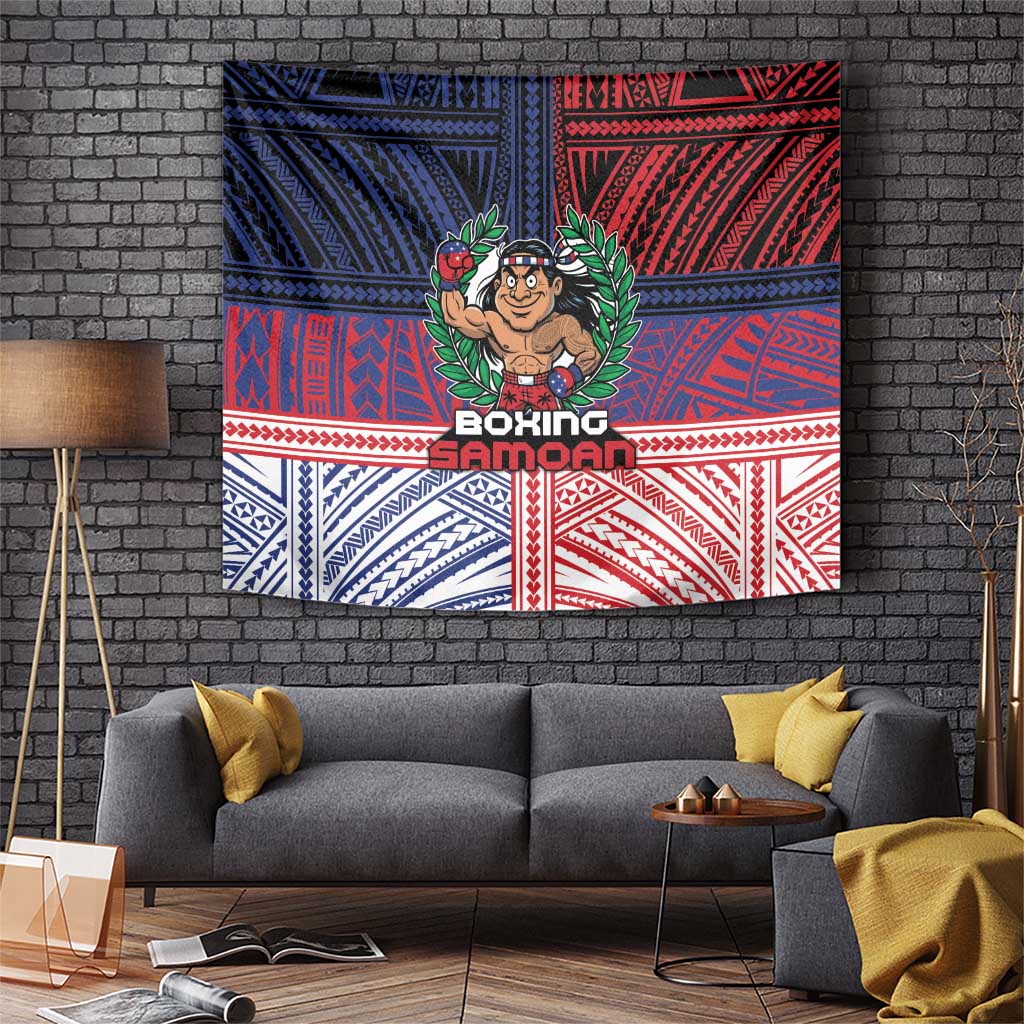 Samoa Boxing Tapestry Samoan Boxer Funny Style - Polynesian Pride
