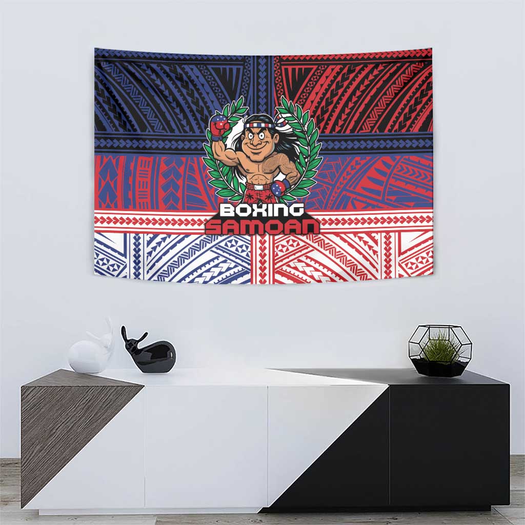 Samoa Boxing Tapestry Samoan Boxer Funny Style - Polynesian Pride