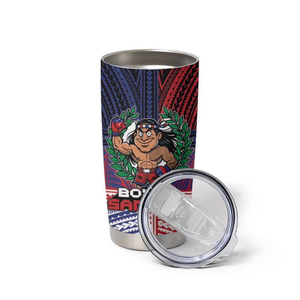 Personalised Samoa Boxing Tumbler Cup Samoan Boxer Funny Style DT05 - Polynesian Pride