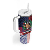Personalised Samoa Boxing Tumbler With Handle Samoan Boxer Funny Style - Polynesian Pride