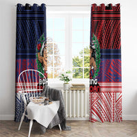 Samoa Boxing Window Curtain Samoan Boxer Funny Style - Polynesian Pride