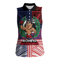 Personalised Samoa Boxing Women Sleeveless Polo Shirt Samoan Boxer Funny Style DT05 Female Red - Polynesian Pride