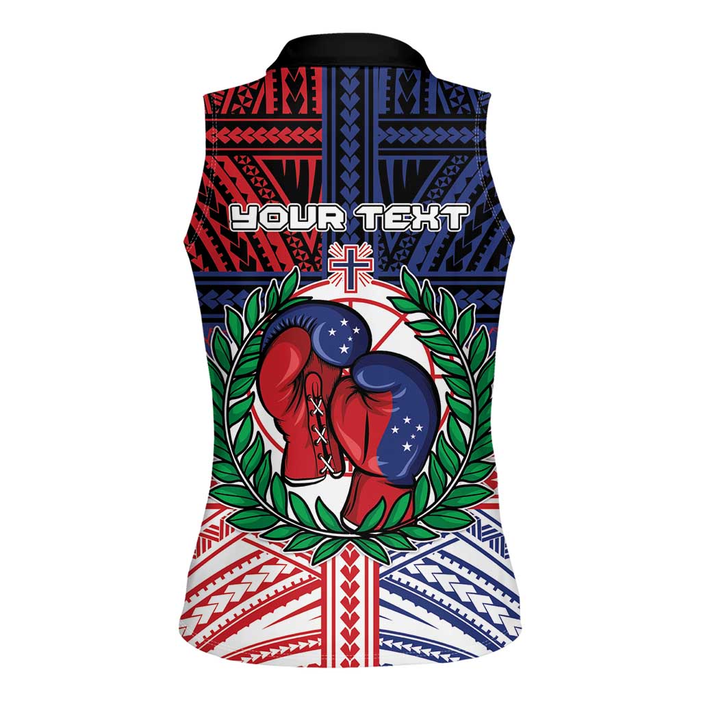Personalised Samoa Boxing Women Sleeveless Polo Shirt Samoan Boxer Funny Style DT05 - Polynesian Pride