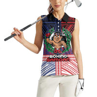 Personalised Samoa Boxing Women Sleeveless Polo Shirt Samoan Boxer Funny Style DT05 - Polynesian Pride